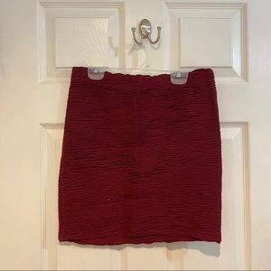 EUC wine colored textured mini skirt